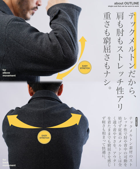 テックメルトンシングルPコート